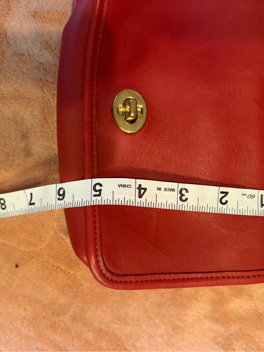 Coach Red Leather Turnlock Crossbody Bag - Picture 9 of 10